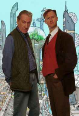 David Warner and Mark Gatiss - publicity shot for the first series of Graham Duff's Radio 4 comedy NEBULOUS