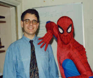 Paul Neary and Spidey at Marvel’s London offices. Paul gave the go-ahead to Hammer Horror in 1994.