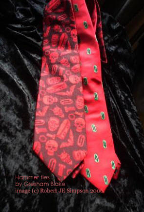 The two Hammer Horror ties designed by Gresham Blake. Image (c) Robert J.E. Simpson 2006. All Rights Reserved.