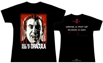 Official Hammer t-shirt from Razzamataz: women's Taste the Blood of Dracula shirt